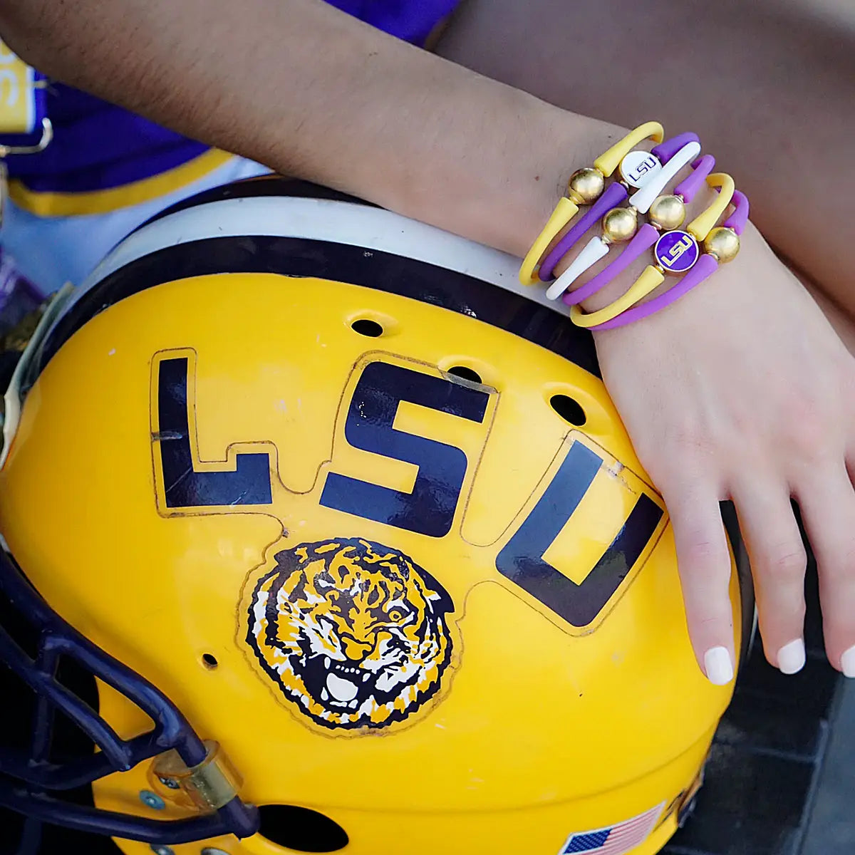 LSU Tigers Bracelet Enamel Silicone Bali Bracelet