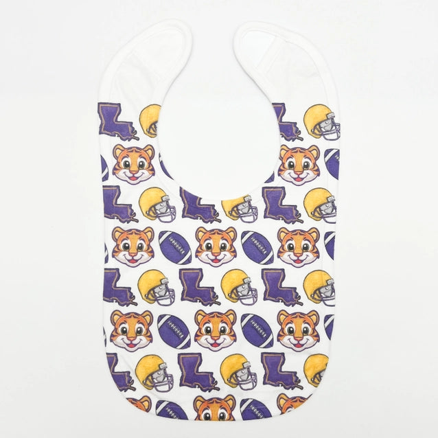 Baby Bib Football Purple & Gold