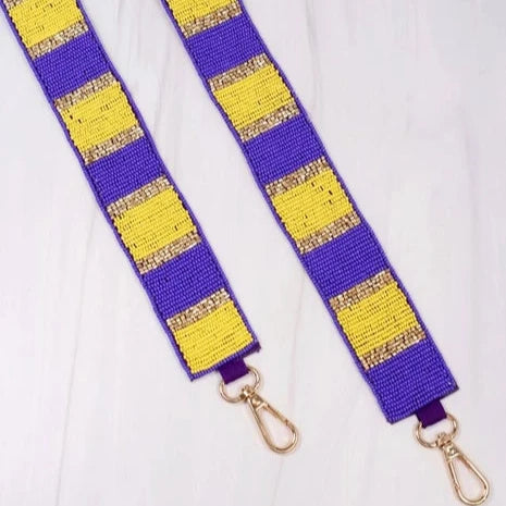 Purse Stadium Strap Purple and Yellow