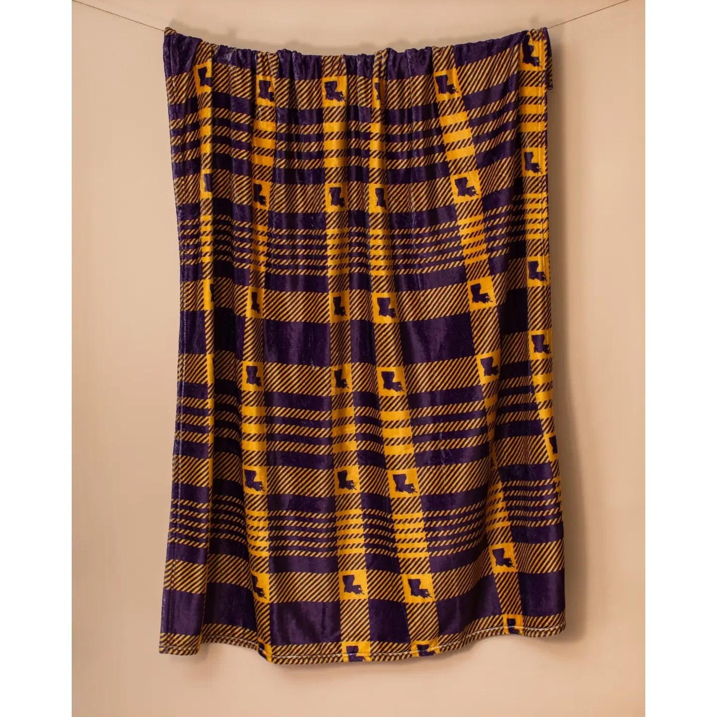 Louisiana Plaid Throw Purple & Yellow 50x60