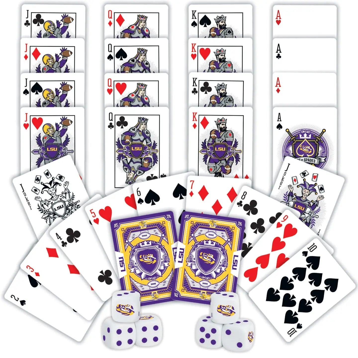 LSU Tigers 2-Pack Playing Cards and Dice Set