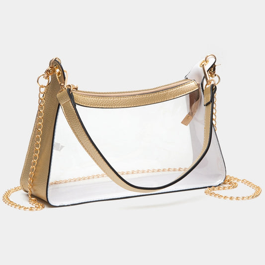 Bag Buckle Faux Leather Transparent Crossbody