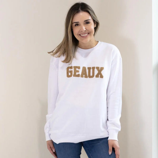 Sweatshirt Geaux White Light Gold
