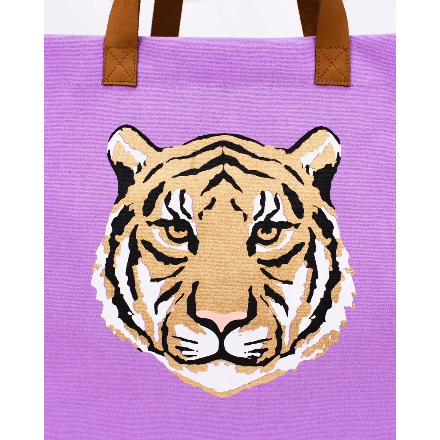 Bag Tiger Tote Light  with Tiger Face Purple