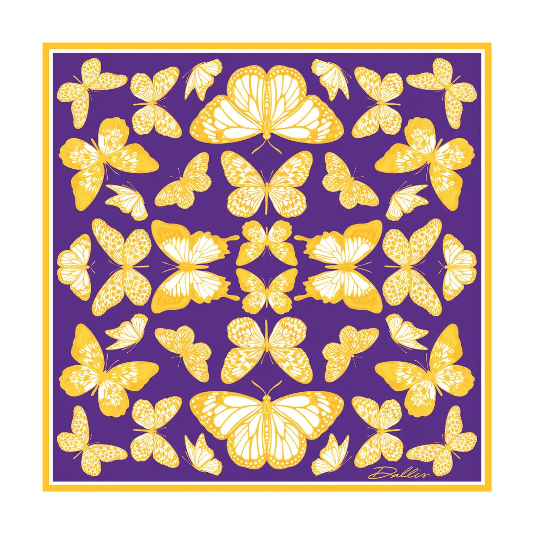 Scarf Mariposa  Purple & Gold