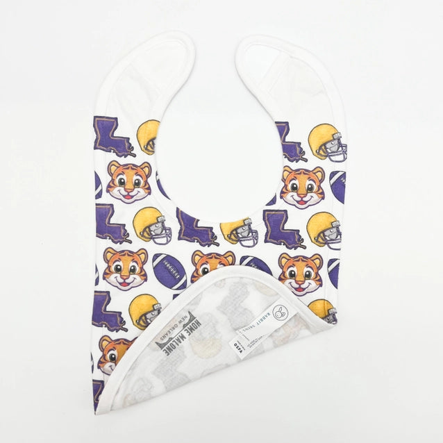 Baby Bib Football Purple & Gold