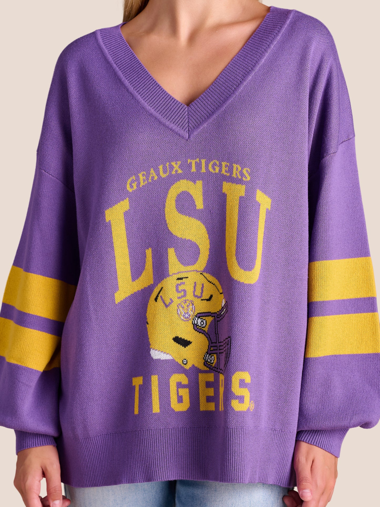 LSU Tigers Women's Quad V-Neck Sweater