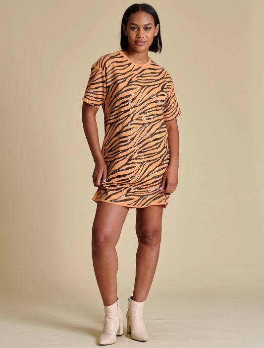 Dress Sequin Repeat T-Shirt  Tiger Stripe