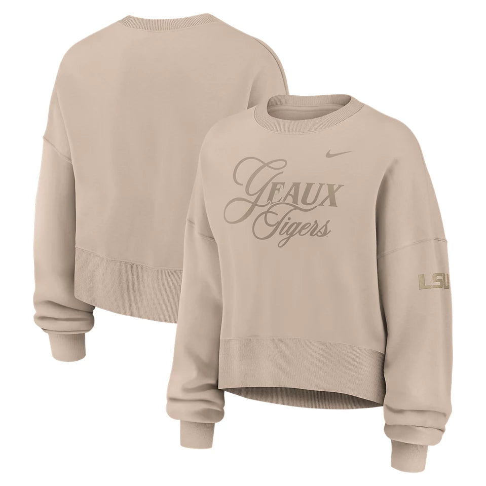 Nike Women's LSU Phoenix Oversized Script Crew