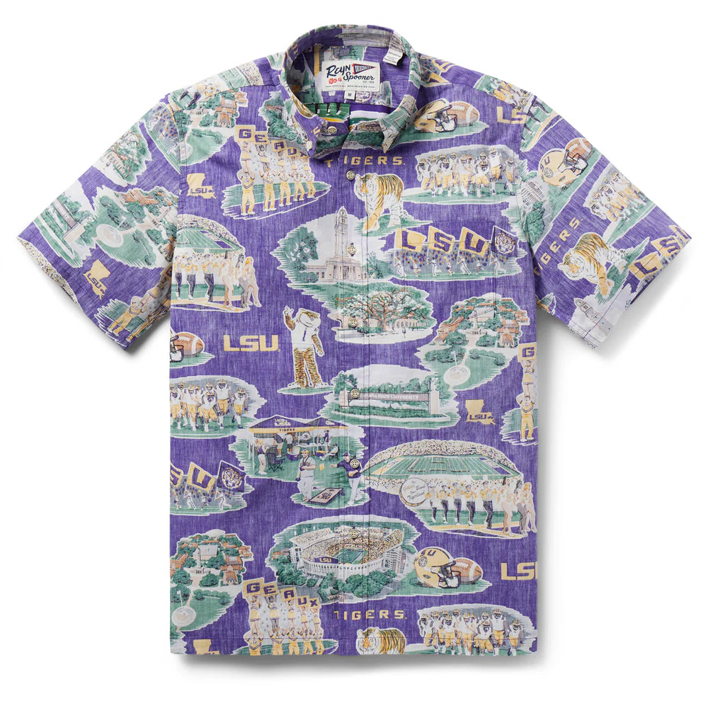 LSU Tigers Men's Polo Reyn Spooner Scenic Classic BF Purple