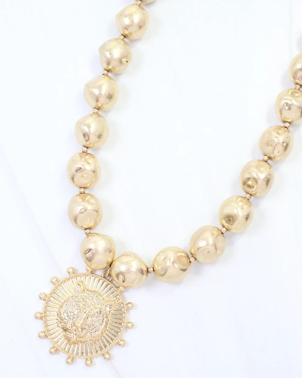 Necklace Carmen Beaded Tiger Worn Gold