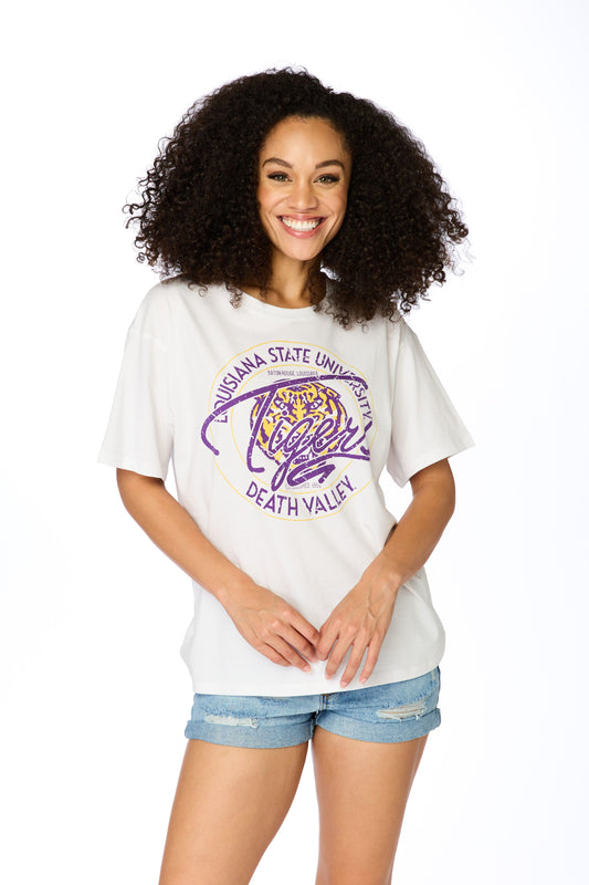 LSU Tigers Women's Classic Boyfriend Death Valley T-Shirt