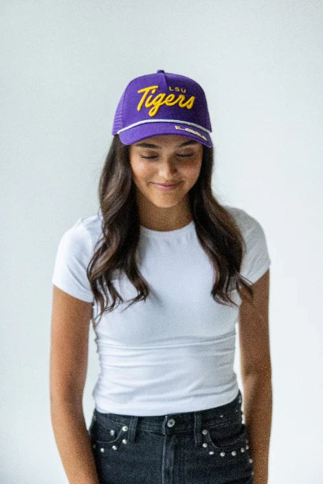 LSU Tigers Burns Bill Canvas Trucker Hat
