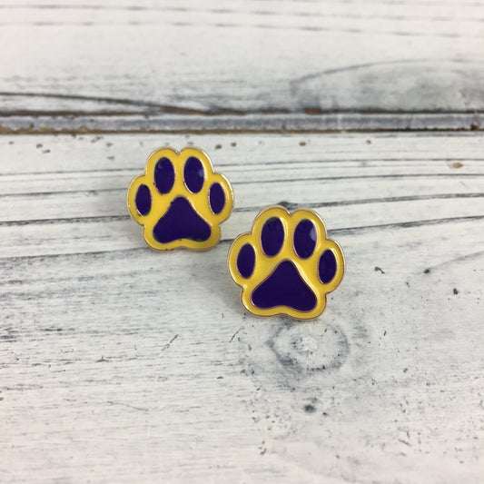 Earrings Paw Print Post Songlily