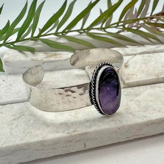 Bracelet  Handcrafted Kemi Precious Stone Cut Amethyst