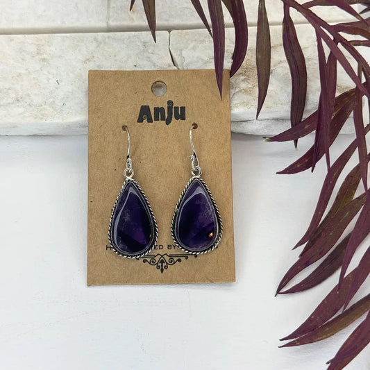 Earrings Handcrafted Kashi Semiprecious Stone