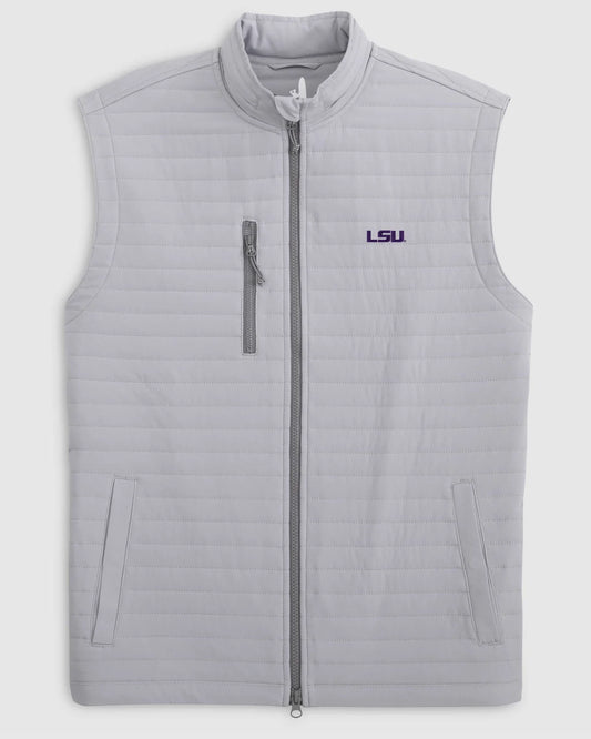 LSU Tigers Men's Performance Vest Crosswind Seal Double Zip Johnnie O