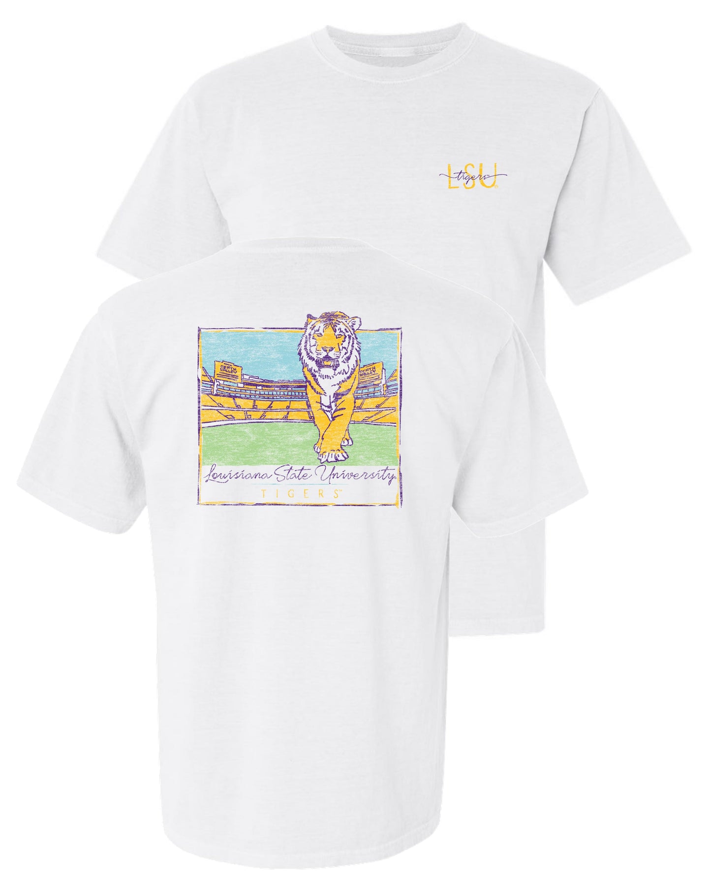 LSU Tigers T-Shirt Crewneck Comfort Colors