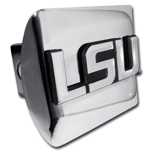LSU Tigers Chrome Hitch Cover Back