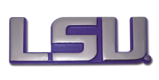 LSU Tigers Chrome Emblem LSU Purple