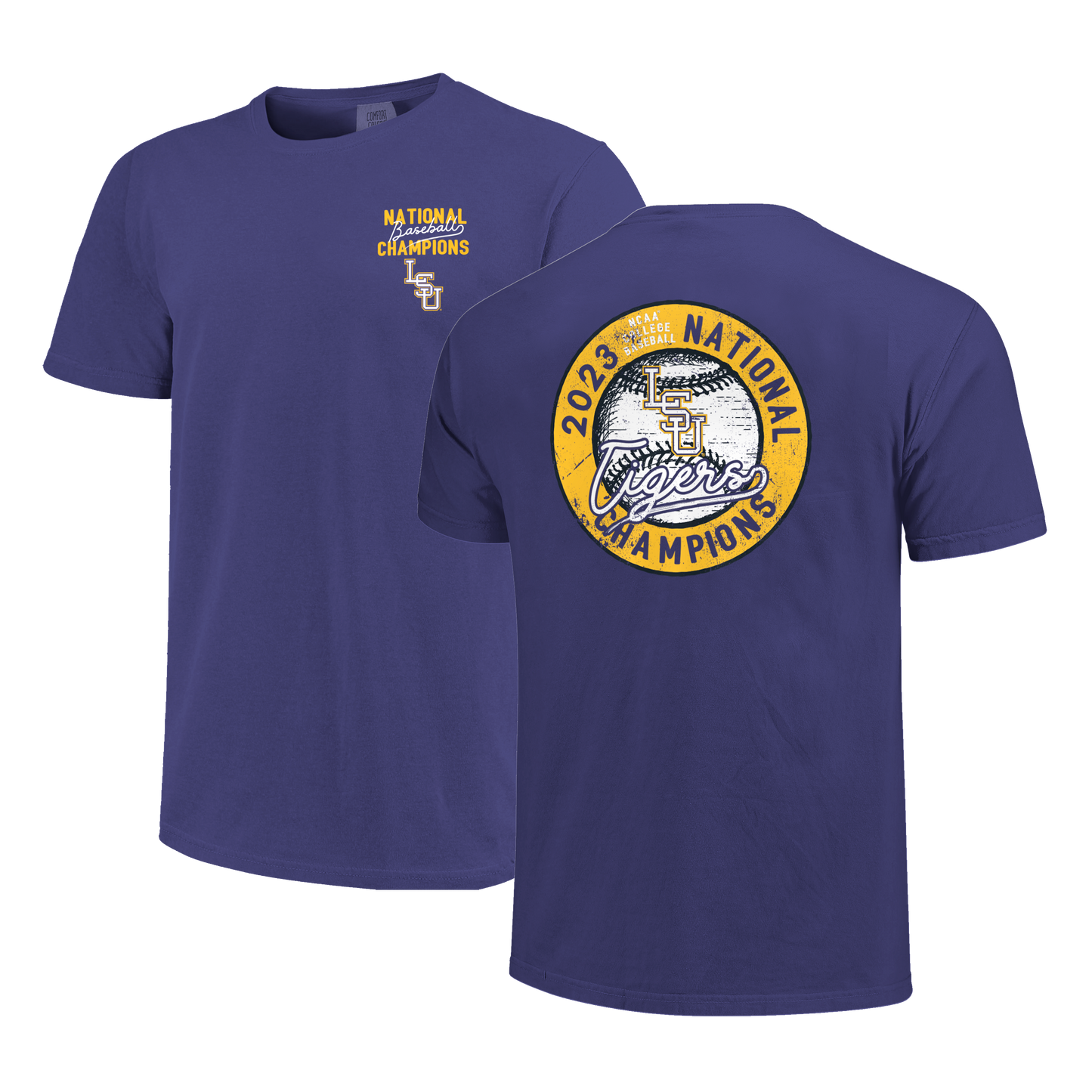 LSU Tigers Purple Big Logo Short Sleeve T Shirt