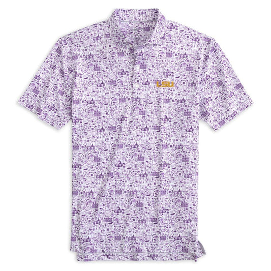 LSU Tigers Men's Polo  Purple Tailgater 20 Johnnie-O LSU Campus