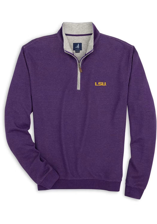 LSU Tigers Men's Pullover Purple 3/4 Zip Johnnie O  Sully