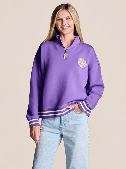 LSU Tigers Women's Campus Quarter Zip Pullover