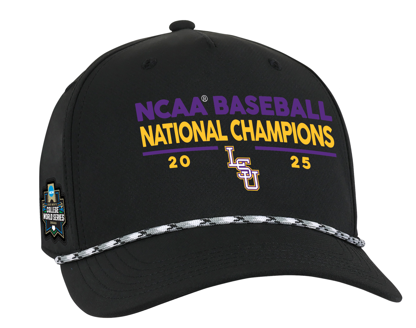 LSU Tigers CWS 2025 National Championship Ahead Alto Black Cap