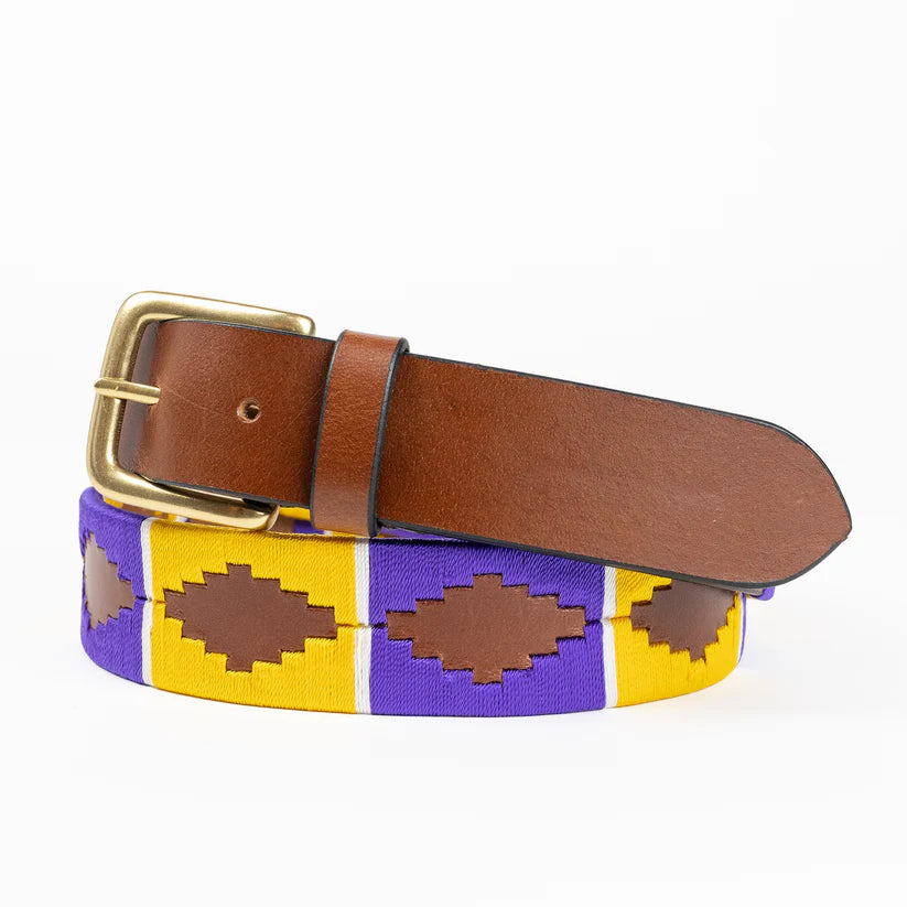 LSU Tigers Men's Gaucho Leather Embroidered Belts