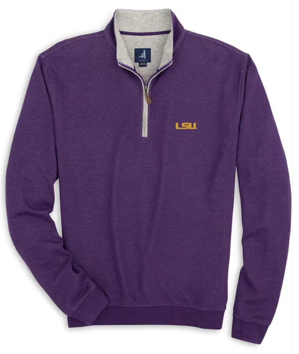 LSU Tigers Men's Pullover Purple 3/4 Zip Johnnie O  Sully