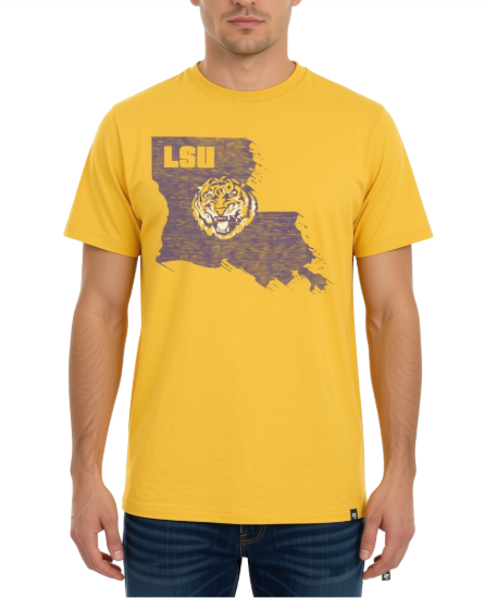 LSU Tigers Men's 47 Brand T-Shirt Premier Franklin Goldfinch