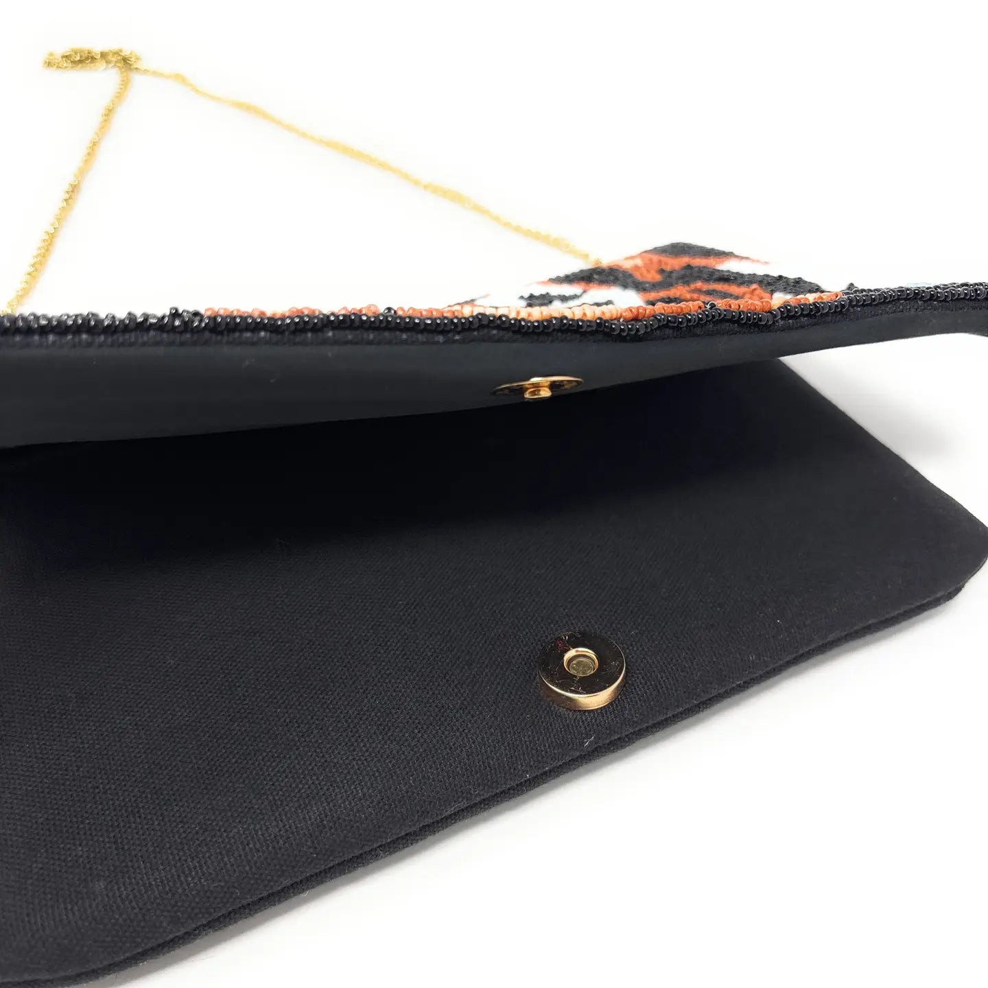 Bag Tiger Face Beaded Clutch