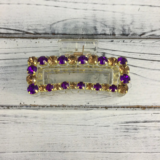 Claw Clip Purple & Gold Stone