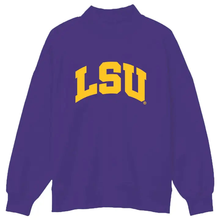 LSU Tigers Mock Neck Sweatshirt LSU Block LCA