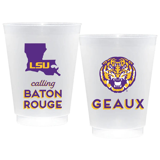 LSU Tigers Plastic Cups Frost Free and Shatterproof