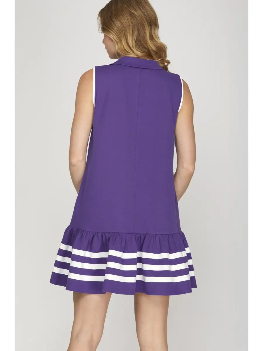 Women's Half Knit Ruffled Mini Dress