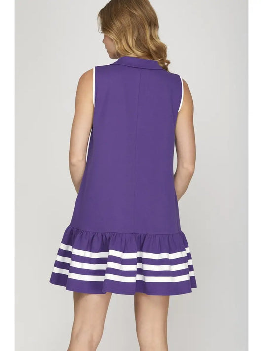 Women's Half Knit Ruffled Mini Dress