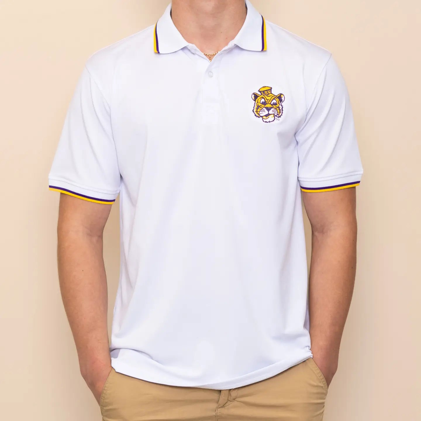 LSU Tigers Men's Polo Vintage Bomb Designs