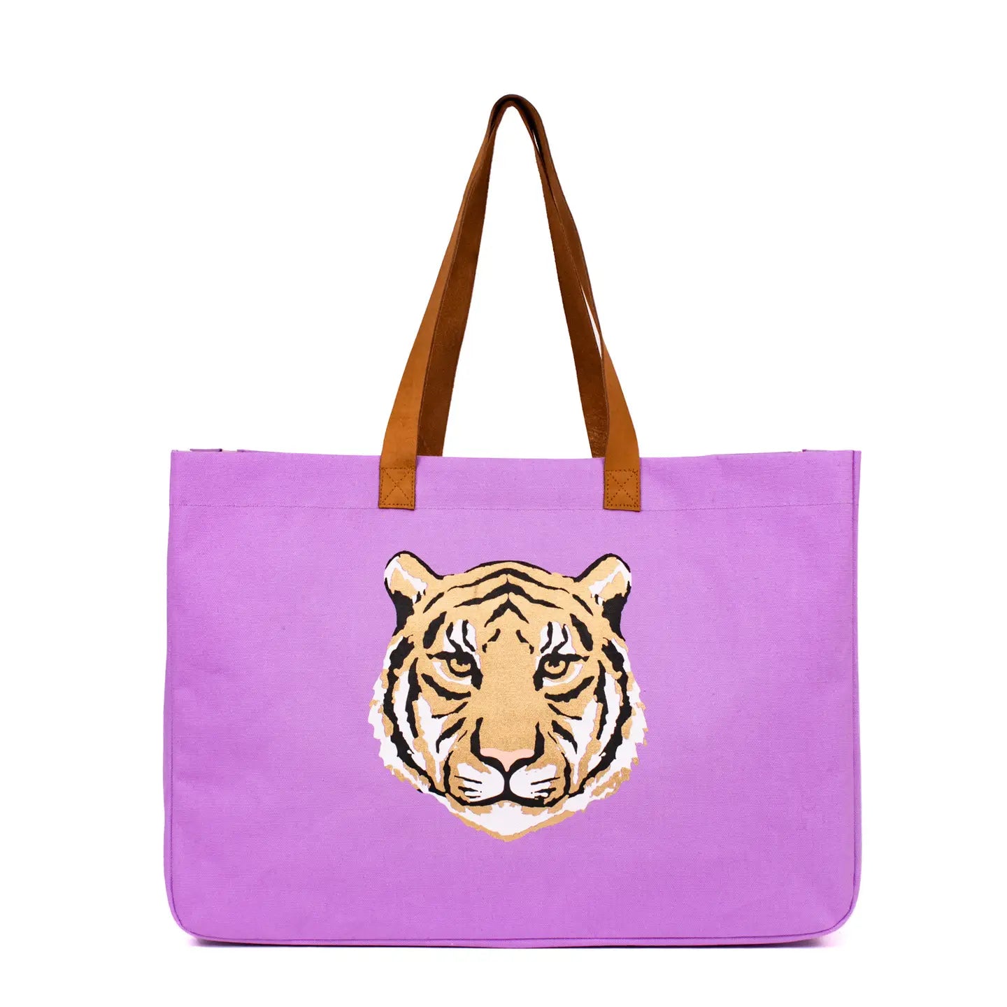 Bag Tiger Tote Light  with Tiger Face Purple