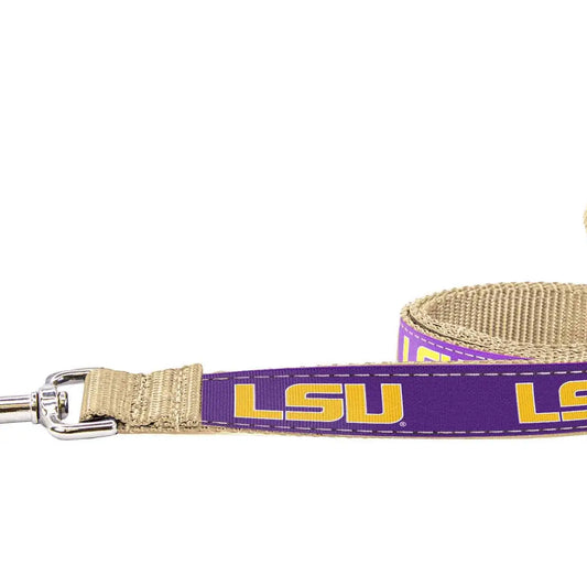 LSU Tigers Dog Collar Ribbon Lead