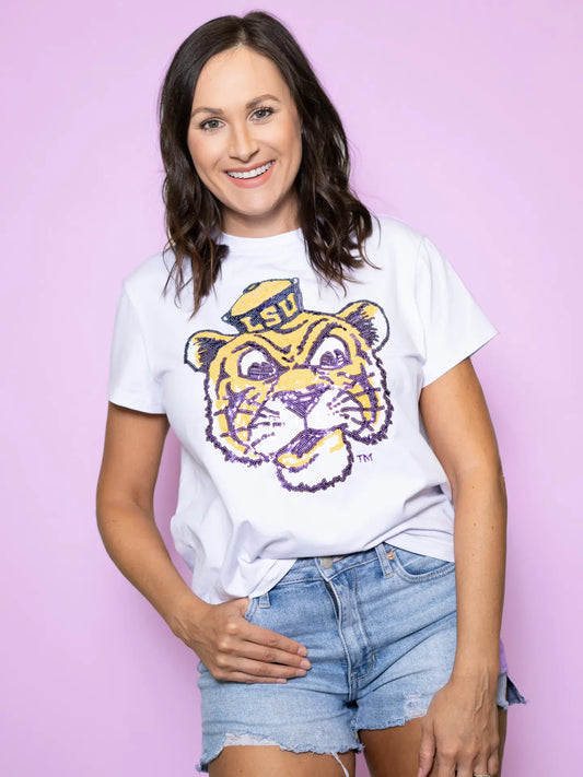 LSU Tigers Women's Sequin Tigerhead Louisiana State