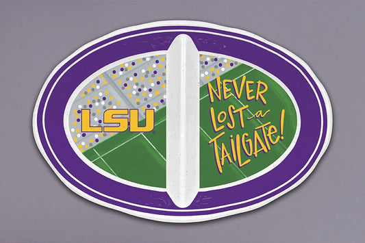 LSU Tigers Platter 2-Section Never Lost