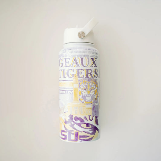 LSU Tigers Water Bottle Insulated 32oz