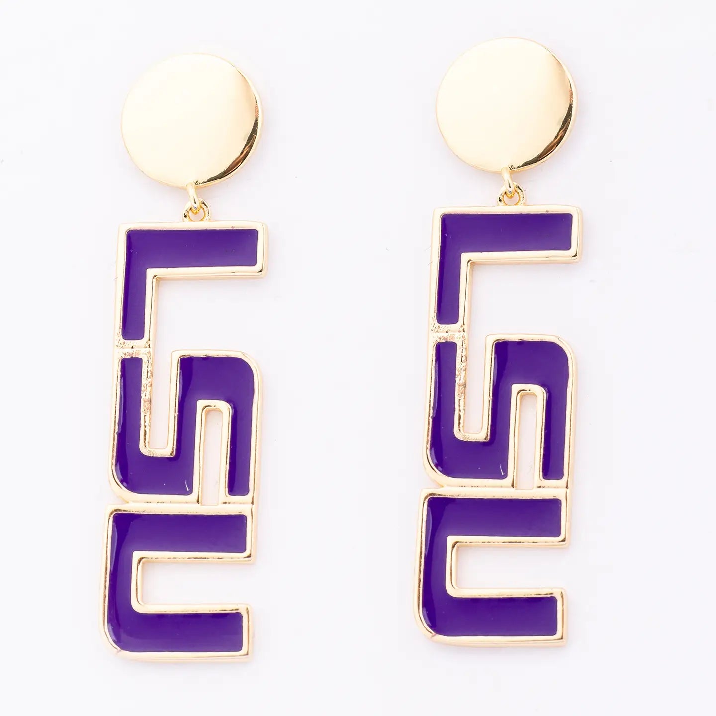 Earrings Purple Louisiana Gold Drop