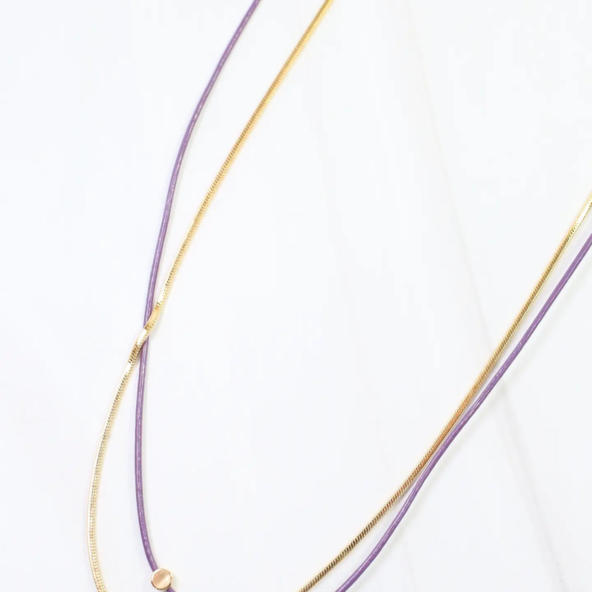 Necklace Paula Cord and Chain layered