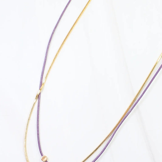 Necklace Paula Cord and Chain layered