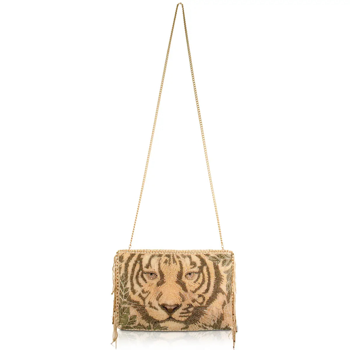Bag Crossbody Savage Beaded Tiger Face