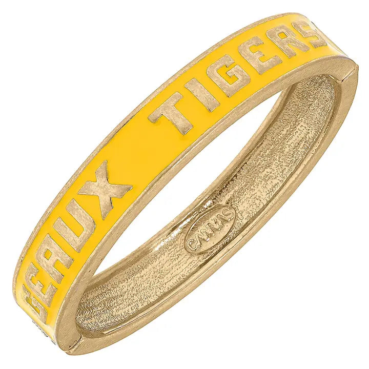 LSU Tigers Bracelet Cuff Yellow Geaux Tigers