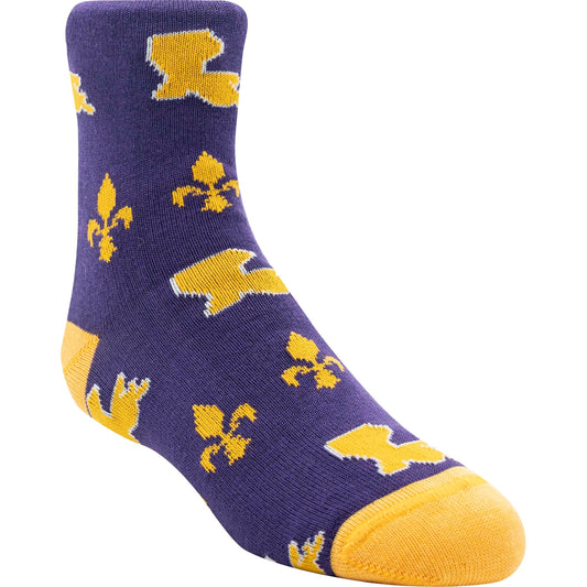 Socks Purple & Yellow Louisiana State Socks